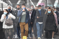 Commuters arrive at Paddington today, 13th May 2021. 