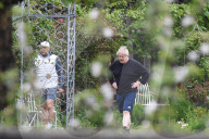 Boris Johnson exercising