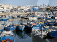 Morocco, Tangier, port fishing boats