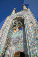 Facade and minarets, Jameh Mosque, Yazd, Iran