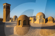 Roof (including windtower for air cooling) of late 18th century Qajar mansion, now Serai Ameriha Hotel, Kashan, Iran