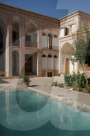 Courtyard of late 18th century Qajar Mansion, now Serai Ameriha Hotel, Kashan, Iran