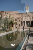 Courtyard of 19th century mansion called Khan-e Boroujerdi, Kashan, Iran