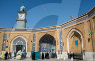 Separate male and female entrances for memorial service at Hazrat-e Masumeh (Holy Shrine), Qom, Iran