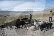 The road down into the Wakhan valley. Pamir region. Tajikistan. Central Asia