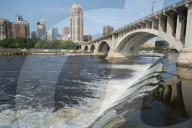 Saint Anthony falls on the Mississipi river. Minneapolis. Minnesota. USA.