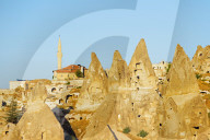 Turkey, Central Anatolia, Cappadocia, rockcut topography at Uchisar, Unesco World Heritage site