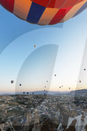Turkey, Central Anatolia, Cappadocia, balloon flight over Goreme, Unesco World Heritage site