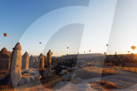 Turkey, Central Anatolia, Cappadocia, balloon flight over Goreme, Unesco World Heritage site