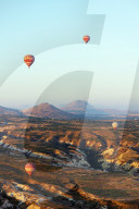 Turkey, Central Anatolia, Cappadocia, balloon flight over Goreme, Unesco World Heritage site