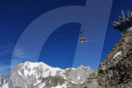 Europe; Italy; Italian Alps; Courmayeur; new Skyway revolving cable car (2015) to Monte Bianco (Mont Blanc)