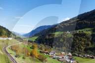 Europe, Switzerland, Graubunden, Engadine, Swiss railway, autumn