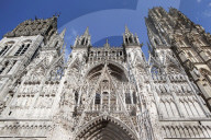 The glory of the gothic style the facade of Rouen Notre-Dame Normandy France