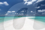 Sandbank and tropical island, Maldives
