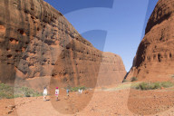 Tourists hiking at Walpa Gorge, Kata Tjuta / The Olgas (UNESCO World Heritage Site), Uluru-Kata Tjuta National Park, Northern Territory, Australia