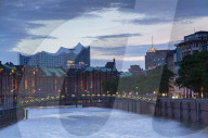 Elbphilharmonic concert hall and warehouses of Speicherstadt (UNESCO World Heritage Site), Hamburg, Germany