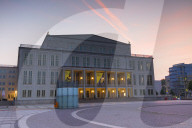 Opera House in Augustusplatz at dawn, Leipzig, Saxony, Germany