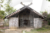 Manipuri tribal house in the Heritage Centre in Andro Scheduled Caste village run by the Mutua Museum, Manipur.