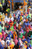 Hola Mohalla, the sikh new year, in Bobigny, France. Procession.