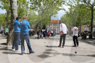 Saint Tropez, playing Petanque (French bowls) on the Place des Lices.