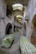 The Underground of the Flavian Amphitheater, the third largest Roman amphitheater in Italy, Pozzuoli, Naples, Campania, Italy, Europe