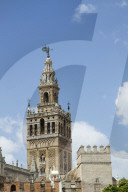 La Giralda, bell tower, minaret, UNESCO World Heritage Site ,Seville Cathedral, Andalucia, Spain, Europe