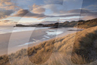 Late evening light on the dunes at Oldshoremore, Sutherland, Scotland, United Kingdom, Europe