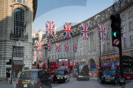 Union Jacks on Regent Street, London, England, United Kingdom, Europe