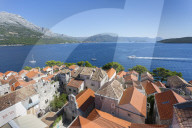 View from Katedrala Svetog Marka, in Korcula Town, Korcula, Dalmatia, Croatia, Europe