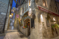 Restaurant in Korcula Town, Korcula, Dalmatia, Croatia, Europe