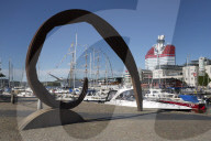 Lilla Bommen harbour and the Goteborgs-Utkiken building, Gothenburg, West Gothland, Sweden, Europe