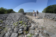 Kiviksgraven Bronze Age shield-like cairn grave, Kivik, Skane, South Sweden, Sweden, Scandinavia, Europe
