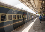 Karwal train station platform, Goa, India
