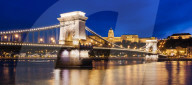 Chain Bridge & Buda Castle at night, Budapest, Hungary