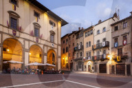 Piazza Grande in Arezzo, Italy. With its spectacular loggias, Piazza Grande is considered one of the most beautiful squares in Italy. It has been the centre of the city's life since the 13th century.