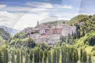 The village of Preci in the Monti Sibillini National Park, Umbria, Italy, Europe