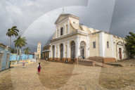 Exterior view of the Iglesia Parroquial de la SantiÃÅsima in the UNESCO World Heritage town of Trinidad, Cuba.
