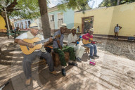 Street performers playing in the UNESCO World Heritage site city of Trinidad, Cuba.