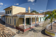 The Convento de San Francisco and Plaza Mayor in the UNESCO World Heritage town of Trinidad, Cuba.