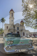 Classic 1958 Chevrolet Bel Air taxi, locally called an 'almendrone' in the town of Cienfuegos, Cuba.