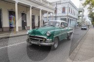 Classic 1950's Chevrolet Bel Air taxi, locally known as 'almendrones' in the town of Cienfuegos, Cuba.