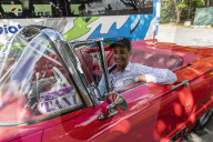 Classic American car being used as a taxi, locally known as almendrones, Havana, Cuba.