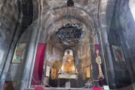 4th century Geghard Monastery, Interior, Main Altar, Kotayk Province, Yerevan, Armenia, Caucasus, Asia, Unesco World Heritage Si