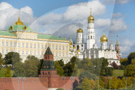 View of the Kremlin on the banks of the Moscow River, Moscow, Russian Federation