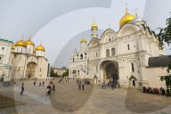 Assumption Cathedral, Ivan the Great Bell Tower, and Archangel Cathedral inside the Kremlin, Moscow, Russian Federation