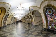 Novoslobodskaya Metro Station, Moscow, Russian Federation