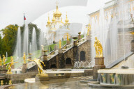 The Grand Cascade in front of the Grand Palace, Peterhof, near Saint Petersburg, Russia