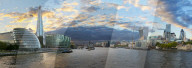 View of the London Financial District, City Hall, The Shard and Thames River, London, United Kingdom