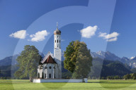 Pilgrim church St.Coloman, Schwangau, Allgaeu, Allgaeu Alps, Bavaria, Germany