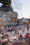 Urban beach Strandbar Mitte, Bode Museum, Museum Island, UNESCO World Heritage Site, Mitte, Berlin, Germany